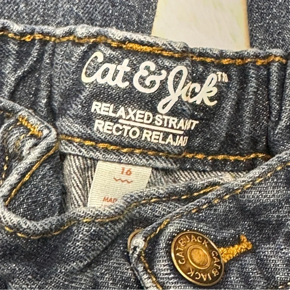 Cat & Jack Boys Relaxed Straight Leg Blue Denim Jeans TWO PAIRS!,  16